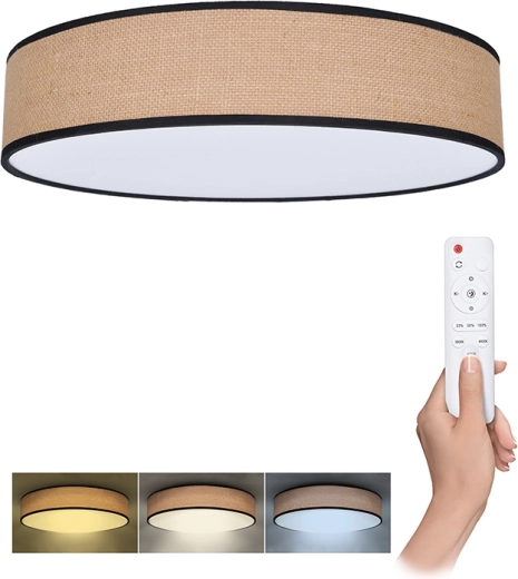 Solight LED-loft- og væglampe Brownie med fjernbetjening, 48 W, 3360 lm, 40 cm, CCT, dæmpbar