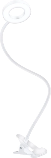 Solight LED dæmpbar bordlampe med klemme, hvid, 300 lm med justerbar lysfarvetemperatur, USB