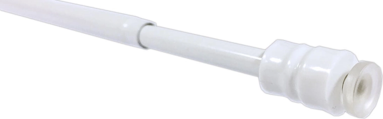 Vitragestang teleskopisk med sugekopper, hvid (56–90 cm)