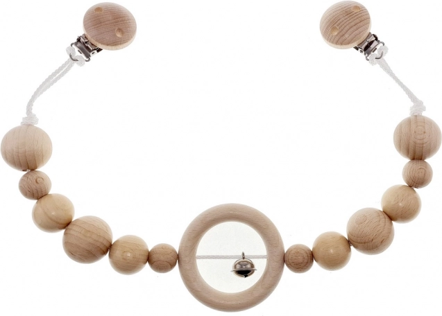 Hess barnevognskæde med klokke, naturlig, lang
