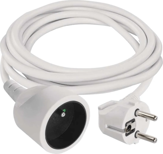 Forlængerledning EMOS 2 m, 1 udtag, hvid