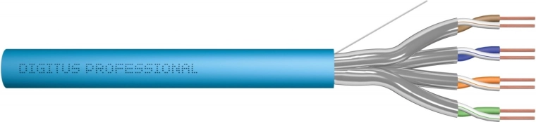Installationsdatakabel kat. 6A U/FTP, LSOH, AWG 23/1, 50 m, lyseblå