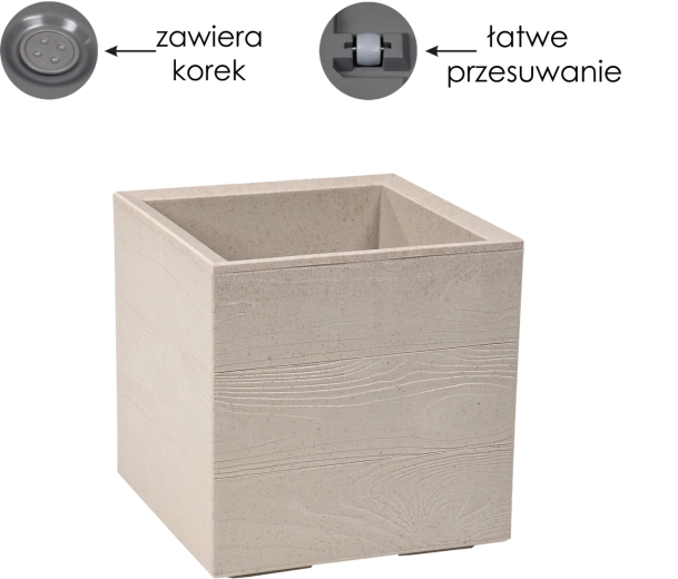 Krukke Karo 30 × 30 cm Coffee Latte på hjul