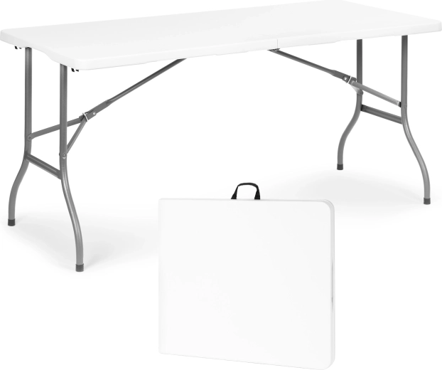 Sammenklappeligt cateringbord til haven MultiGarden 153 × 70 cm hvidt