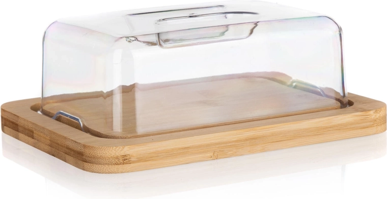Smørboks i bambus og akryl BRILLANTE 20 × 15 × 7,5 cm