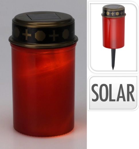 Gravlys med LED og solopladning, jordspyd, 12 cm