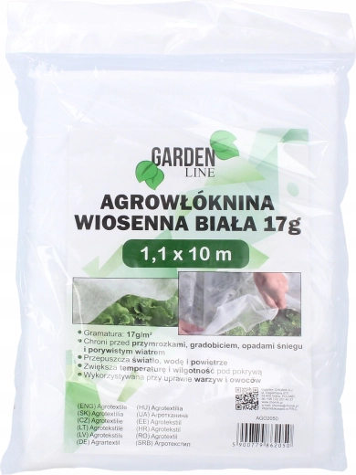 Agrotextil forår hvid 1,1 × 10 m, 17 g/m²
