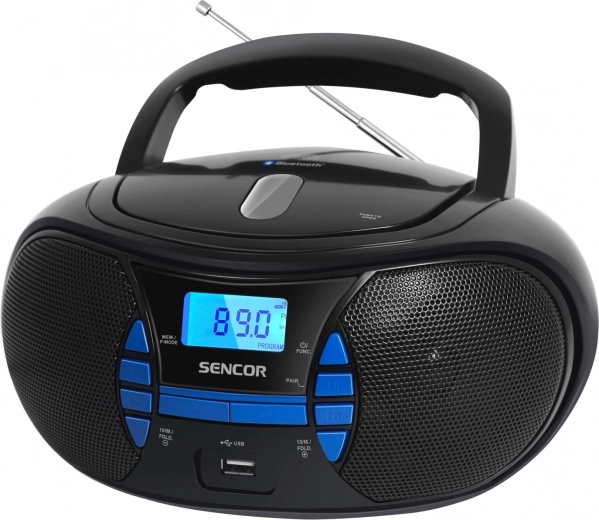Sencor SPT 2700 bk boombox med CD-afspiller, bluetooth og FM-radio - 1 stk.