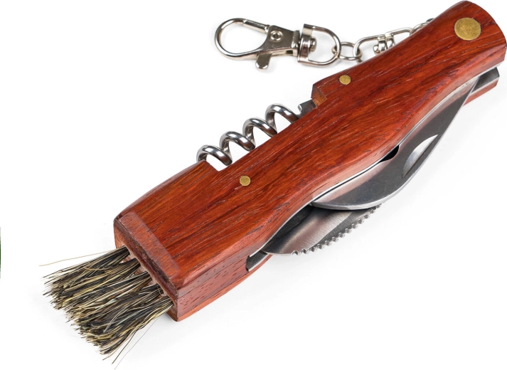 Svampekniv AKCENT med børste, sammenklappelig rustfri 7 cm