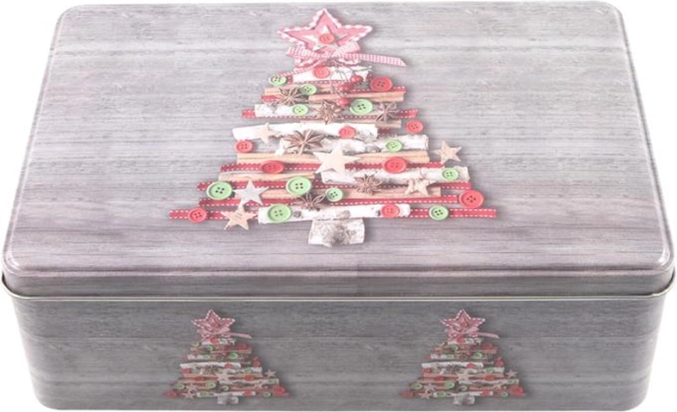 Dåse til småkager med julemotiv 20 × 13 × 6,8 cm