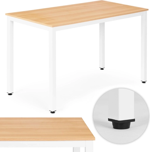 Spisebord og skrivebord 120 × 60 cm, lys eg, ModernHome