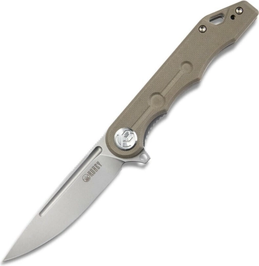 Foldekniv Kubey Mizo 8 cm, bead blasted, brun G10