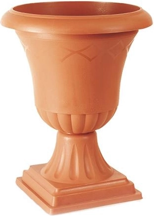 Atena urtepotte med underskål, murstensfarvet