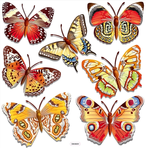 Dekorative 3D vægklistermærker – sommerfugle