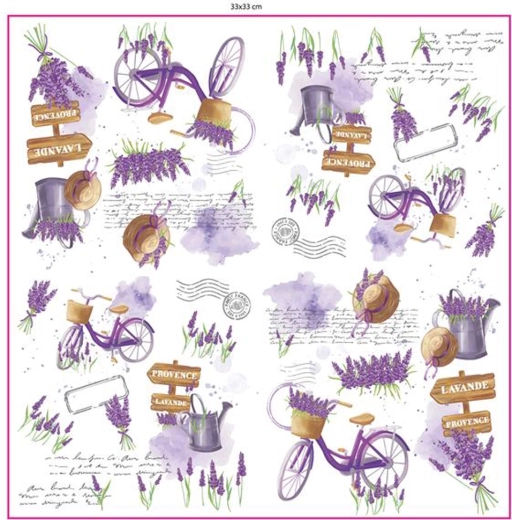 Papirservietter Lavendel, 3‑lags, 33 × 33 cm
