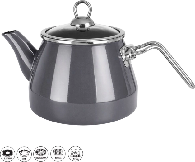 Emaljeret tekande Grey Lem 2 l