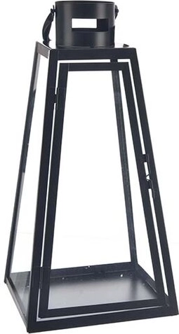 Metal lanterne sort 14 × 14 × 29 cm