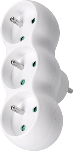 Solight forgrener med 3 stik, hvid