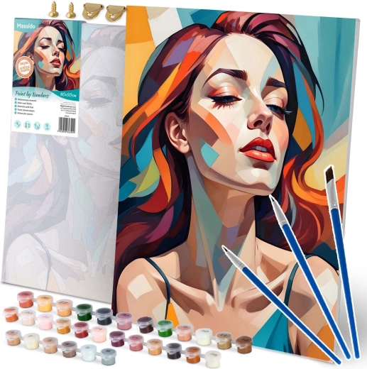 Maling efter tal 40×50 cm – kvindeportræt MASSIDO
