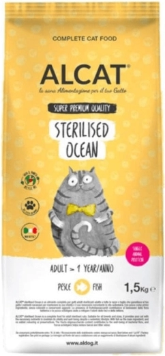 Alcat Sterilised Ocean granulat til kastrerede katte med laks 1,5 kg