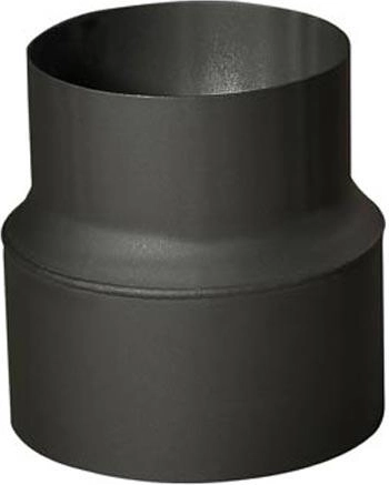 Røgrørsreduktion 150/130 mm, længde 160 mm, tykkelse 1,5 mm, sort