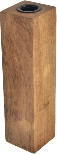 Lysestage i mangotræ og metal 20 cm