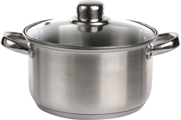 Altom Design rustfri gryde Fabio 18 cm, 2,6 l med glaslåg