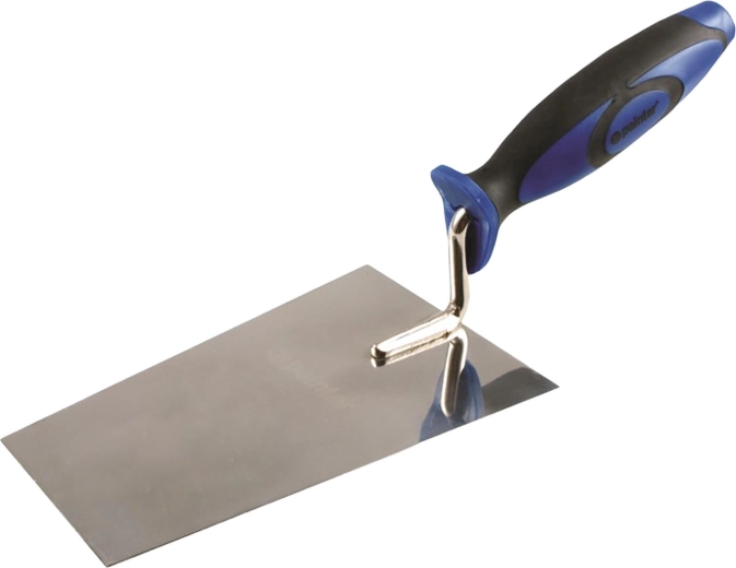 Murertrowel i rustfrit stål 180 mm med gummihåndtag