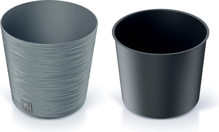 Furu Round plantekrukke 25 cm betonfarve