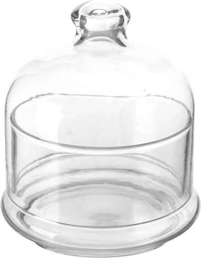 Glasklokke med bakke 11,8 cm