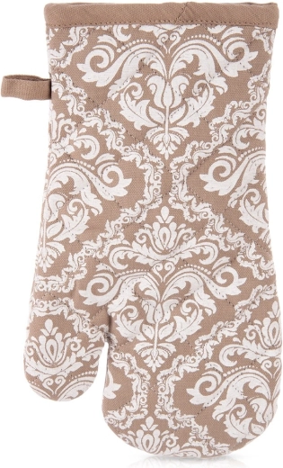 Bomulds-køkkenhandske med magnet, beige 32 cm