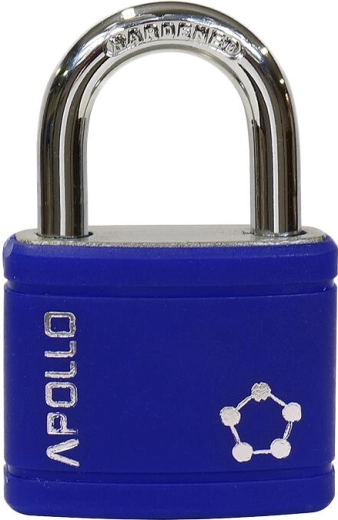 Hængelås APOLLO 40 mm, 3 nøgler, blå