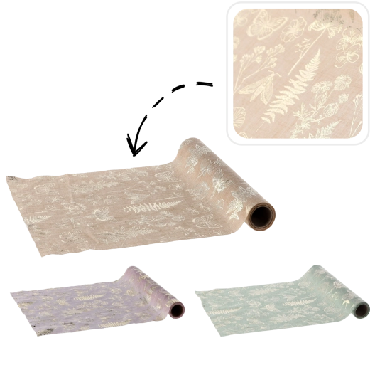 Dekorationsstof på rulle 28 × 250 cm – skinnende polyamid til arrangementer og gaveindpakning