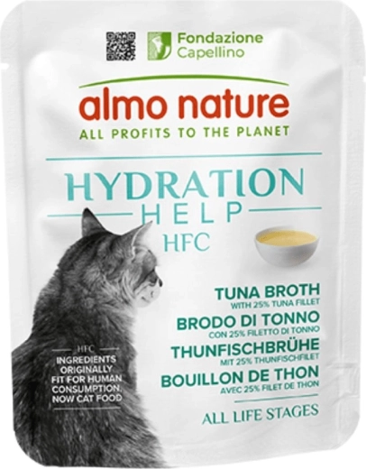 Almo Nature HFC Hydration Help til katte – tunbouillon 50 g