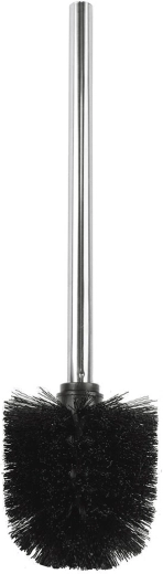 WC-børste med rustfrit stål-håndtag, sort, diameter 8 cm