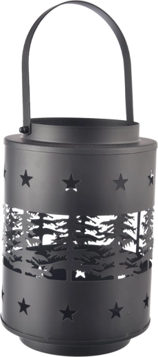 Metal julelysestage XMAS sort 26 cm