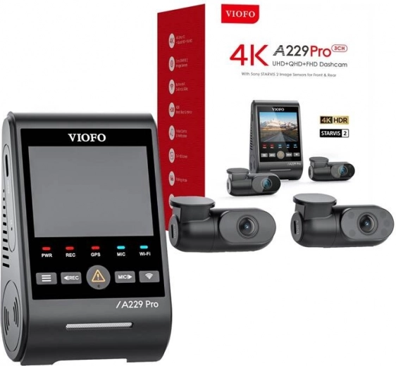 Viofo A229 Pro 3CH 4K WiFi GPS Dashcam