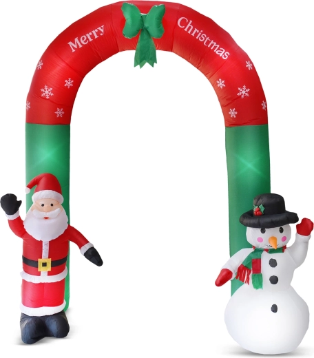 Oppustelig julebue på 240 cm med LED-belysning