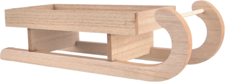 Dekorative træslede beige 30 × 10 × 8 cm