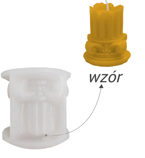 Silikoneform til stearinlys med søjlemotiv