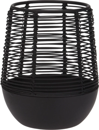 Metallysestage af tråd til ét lys, sort, 10 × 12 cm