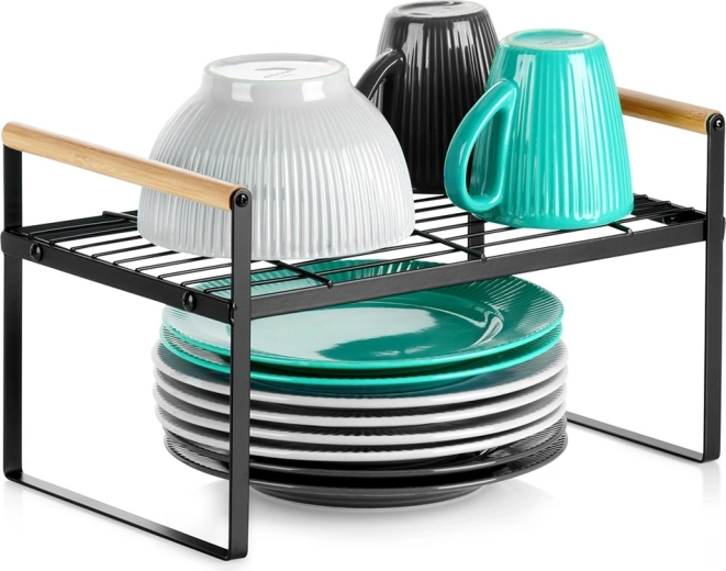 Køkkenhylde i metal sort 33 × 21 × 19,5 cm