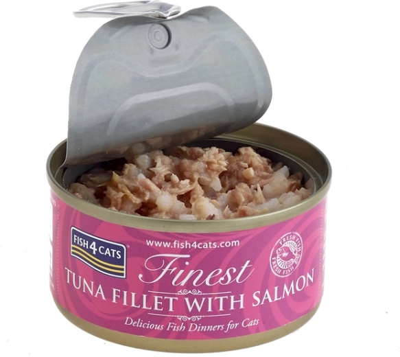 Kattefoder på dåse Fish4Cats tun med laks 70 g