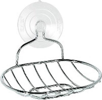 Ophængt oval sæbeskål med sugekop, krom