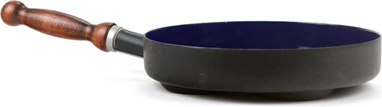 Emaljeret pandekagepande 24 cm BSE med træhåndtag