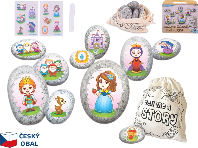 Kreativt sæt med sten Snehvide – historiefortællende sten til børn
