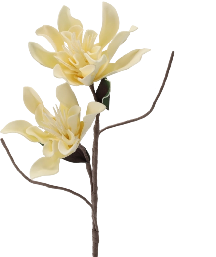 Dekorativ krysantemumblomst med 2 blomster, 86 cm, hvid