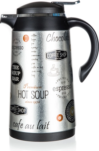 Termokande CONTE 1 l i rustfrit stål med print