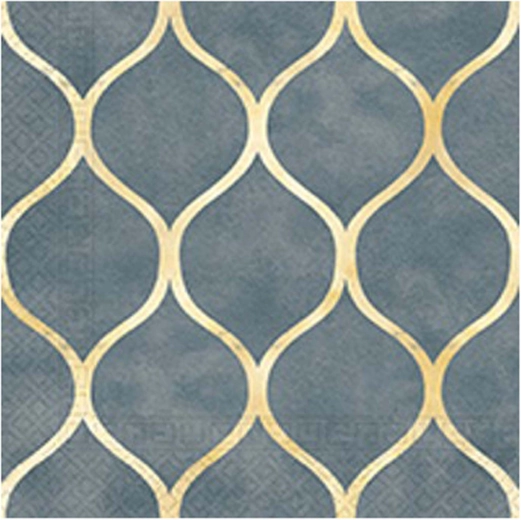 Servietter med gyldent mønster 3-lags 33 × 33 cm