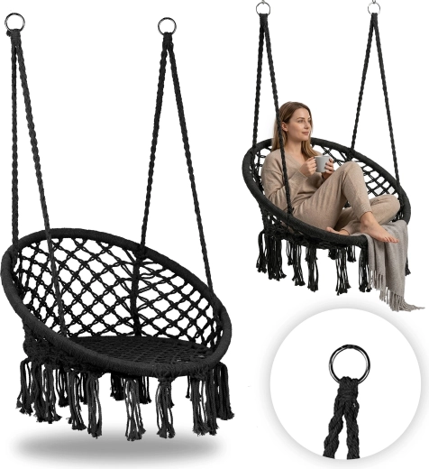 Hængestol boho, sort, MultiGarden